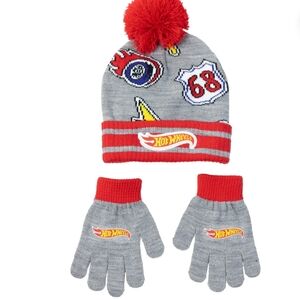 B2G1F- Hot Wheels Boys Beanie Hat and Glove Set